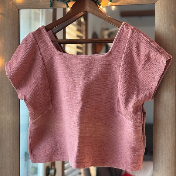 Madewell Tops - Madwell Ottoman Square Neck Cropped Shirt